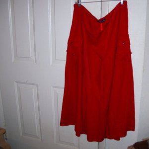 East Coast Red Maxi Linen Blend Skirt Size 24